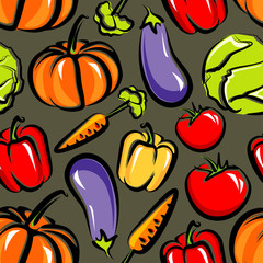 seamless background with vegetables