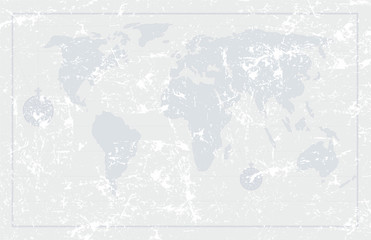 Grunge old  world map background, vector illustration