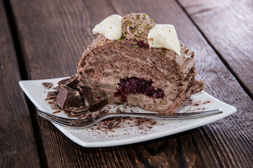 Portion of Chocolate Cake