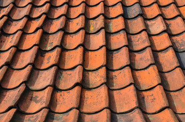 Old roof tiles background