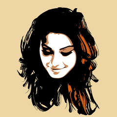 Beautiful woman silhouette