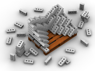 Силикатные кирпичи на европоддоне