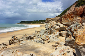 Fototapeta na wymiar Plaża lustra - Trancoso - Tropical Brazilian Plaża