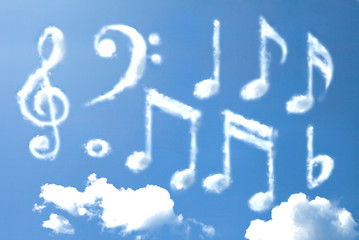Music note cloud shape