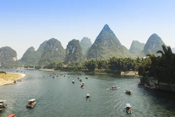 Outdoor kussens Sunset landscpae of yangshuo in guilin,china © snvv