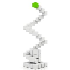 Obraz premium Construction of a cube from blocks