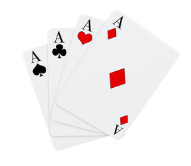 Four aces playing cards suits