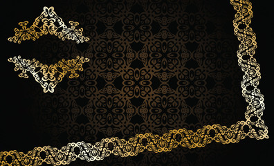 Elegant vintage invitation with seamless wallpaper