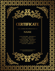 Stylish vintage frame. Retro style. Can be used as a diploma