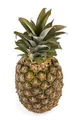 Obraz premium Juicy pineapple and slices isolated on white background