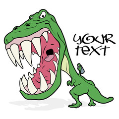 Tyrannosaurus writing graffiti