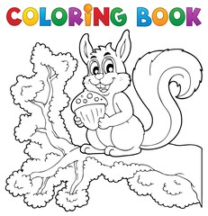 Coloring book squirrel theme 1