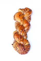 Twisted chocolate bread isolated on white background © chotewang