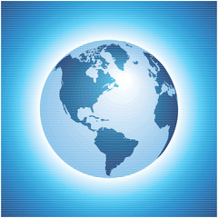 globe icon vector with blue background