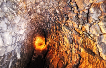 Mine tunnel with path
