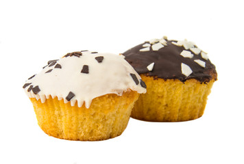 holiday muffins with icing isolated