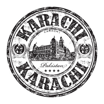 Karachi grunge rubber stamp