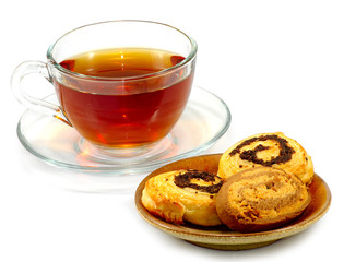 tea and pastries isolate
