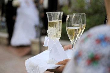 Wedding Glasses with Champagne