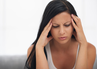 Fototapeta premium Portrait of stressed young woman