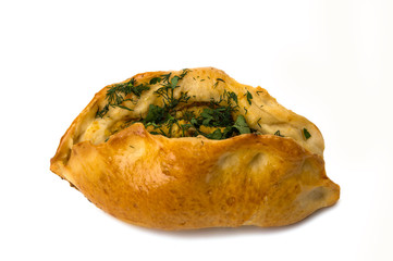 Puff pastry bun isolated