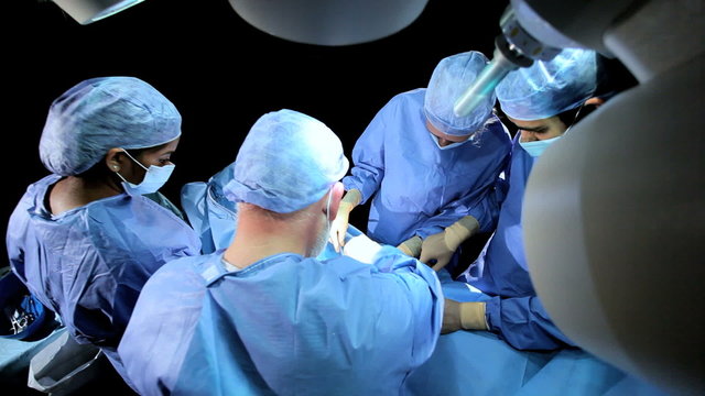 Overhead View Surgical Team in Operating Theater