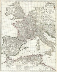 Vestern Roman Empire vintage map. 1763