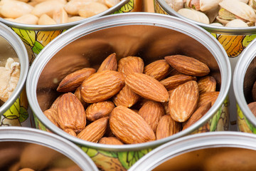 Assorted nuts in Iron pot