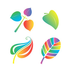 Colorful leaves' symbols