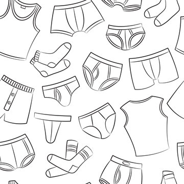Male Underwear Doodle Pattern