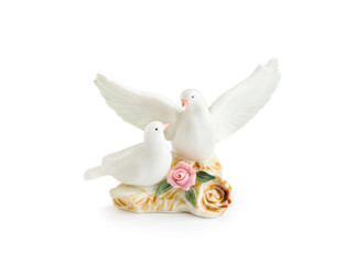 pair of dove figurine isolated on a white background - 50472075