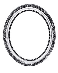 vintage silver frame, isolated on white