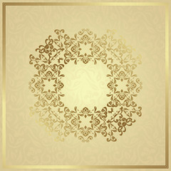 Seamless background with vintage frame in retro style