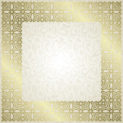 Vintage seamless floral background with frame