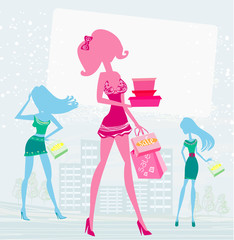 fashion girls Shopping