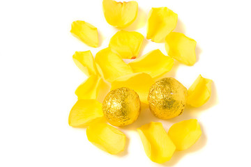 Candies and yellow petals