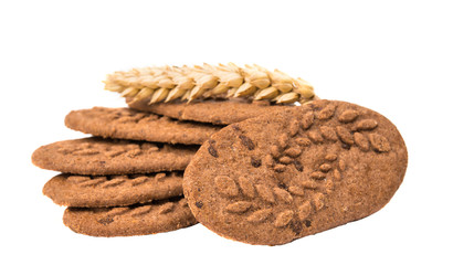 biscuits with chocolate ears isolated