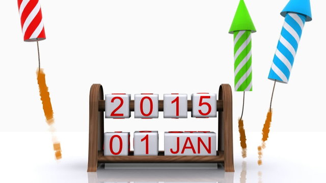 Here comes the new year - 2015, 3D