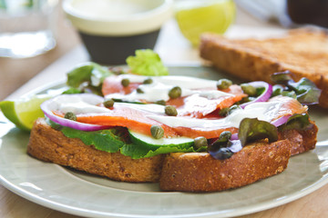 Smoked salmon sandwich