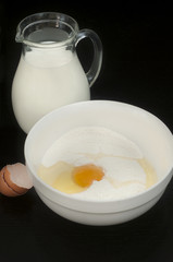 Milk, flour, egg