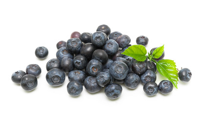 ripe blueberries on a white background. horizontal photo.