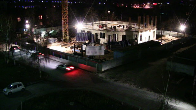 building in the winter night