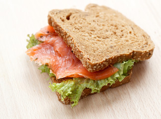 Sandwich with smoked salmon