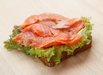 Sandwich with smoked salmon
