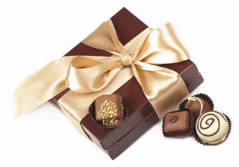 Chocolate Candy Box isolated white background