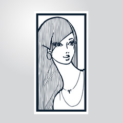 Beautiful young girl. Vector illustration