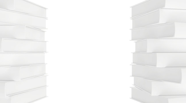 frame of the blank white books