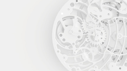 White clock mechanism