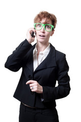 business woman calling on phone