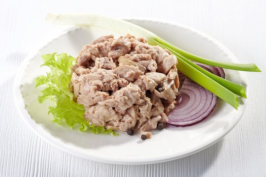 Cod Liver On White Plate